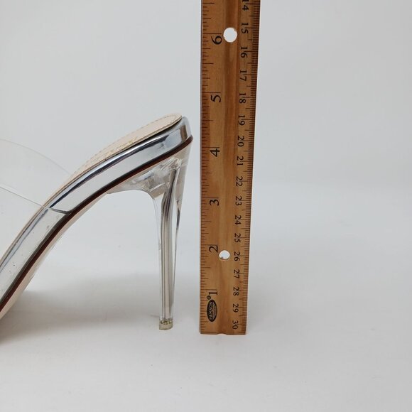 Azalea Wang DARBY Clear Pointed Toe Heels With Rhinestone Buckles Size 8 - Picture 14 of 14